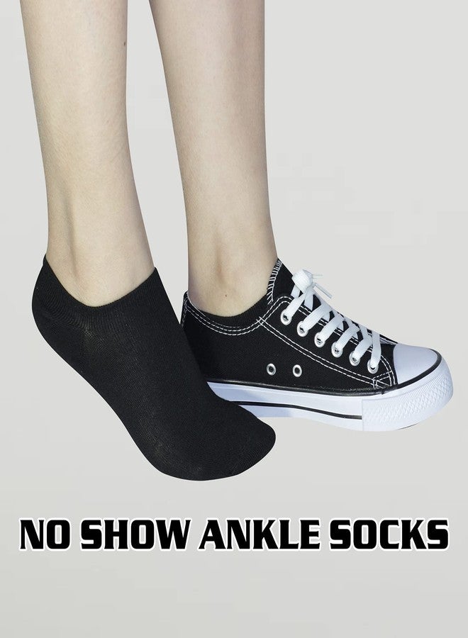 BEAR MUM Women's 12 Pairs Essential Ankle Low Cut No Show Causal Socks Black - Image 4